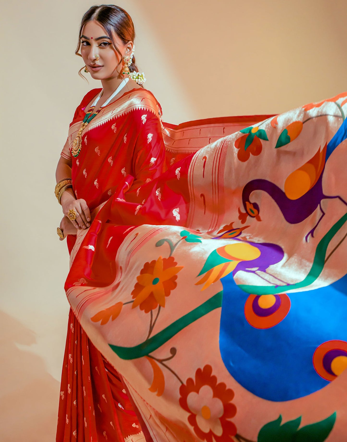 Red Silk Weaving Saree