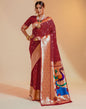 Maroon Silk Weaving Saree
