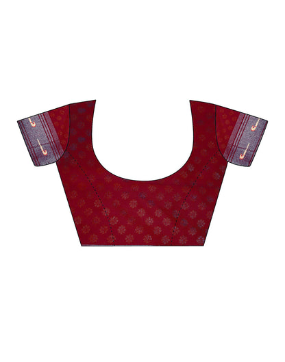 Maroon Silk Weaving Saree