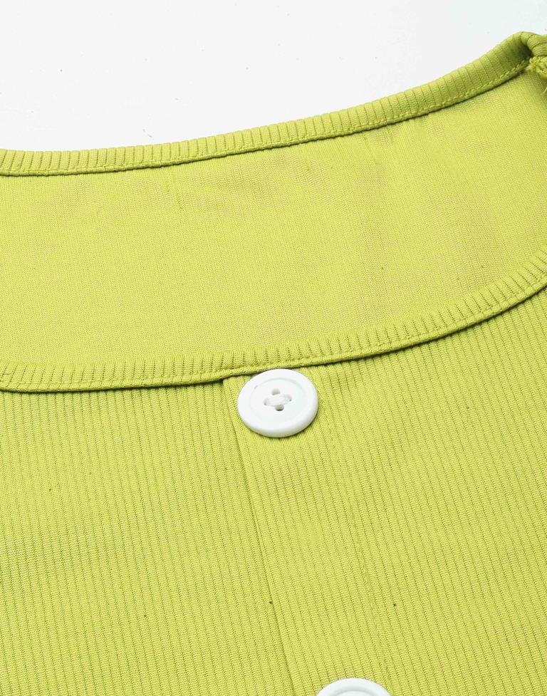 Lime Green Solid Co-Ords Set | Leemboodi