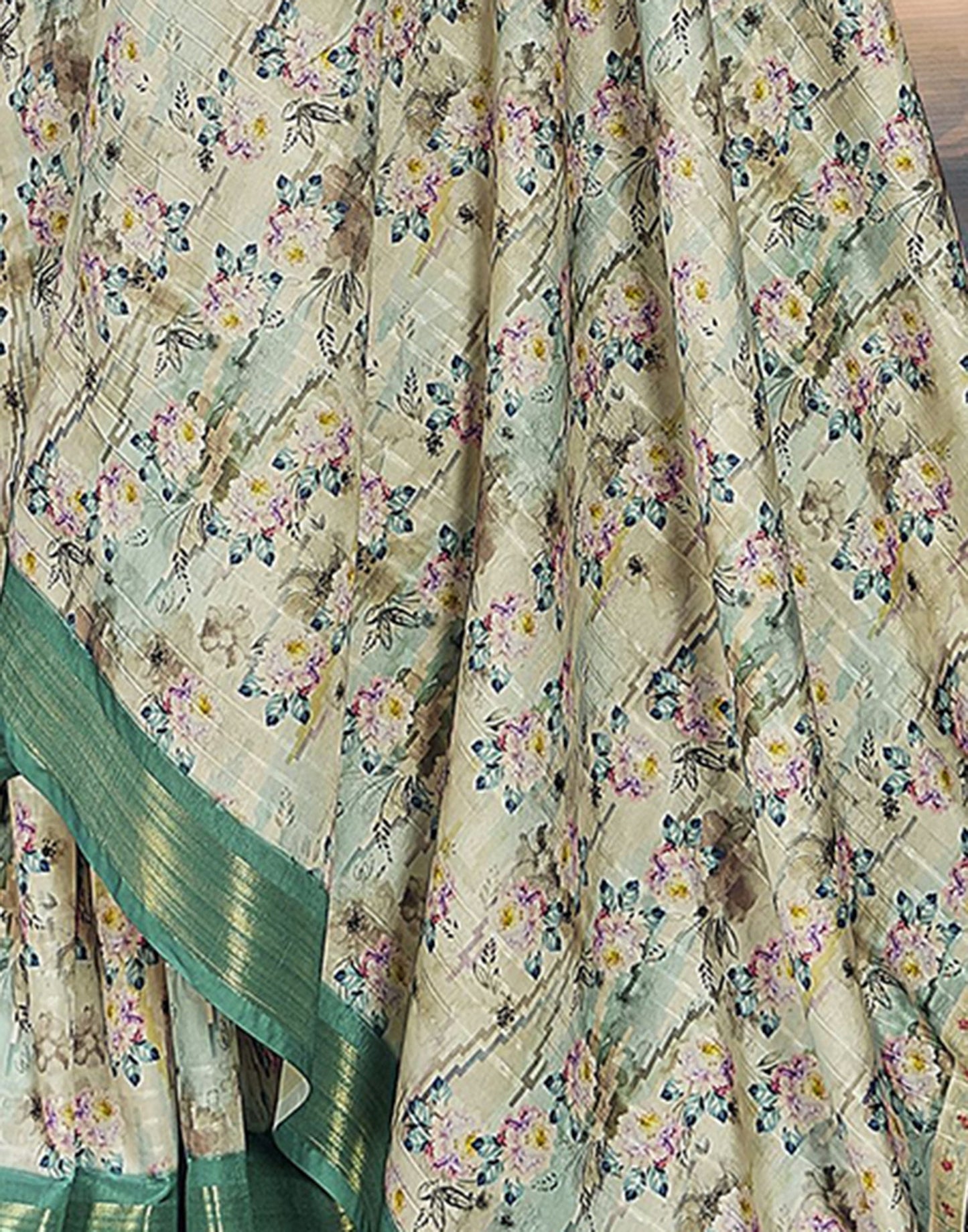 Multicoloured Silk Printed Saree