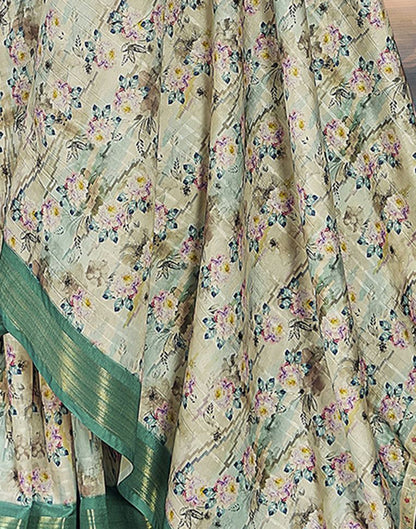 Multicoloured Silk Printed Saree