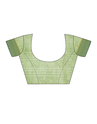 Parrot Green Silk Printed Saree