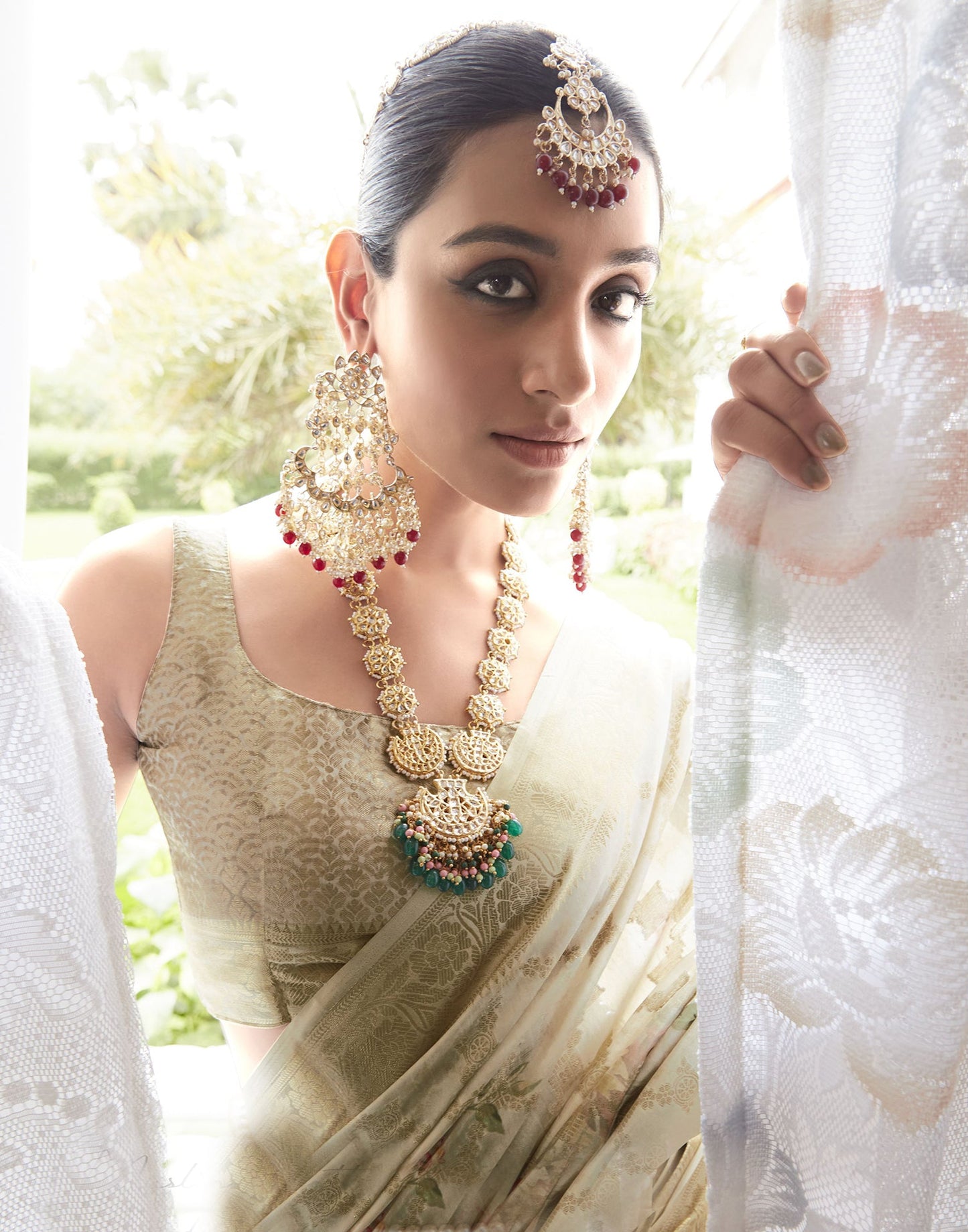 Beige Silk Weaving Saree