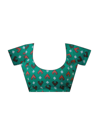 Brown Cotton Printed Saree