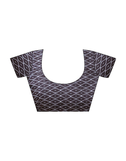 Brown Cotton Printed Saree