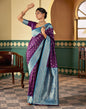 Purple  Silk Weaving Saree