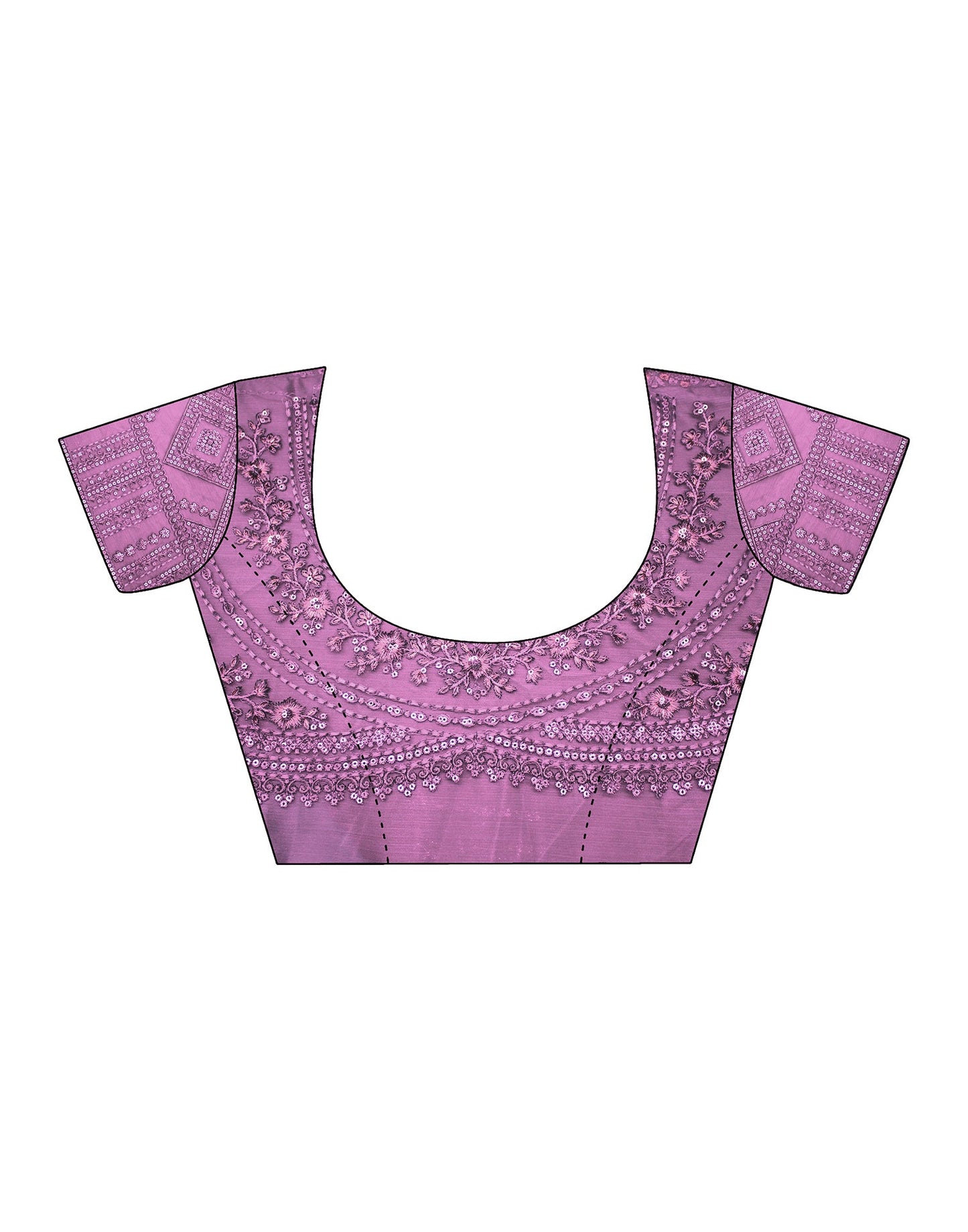 Deep Purple Satin Plain Saree