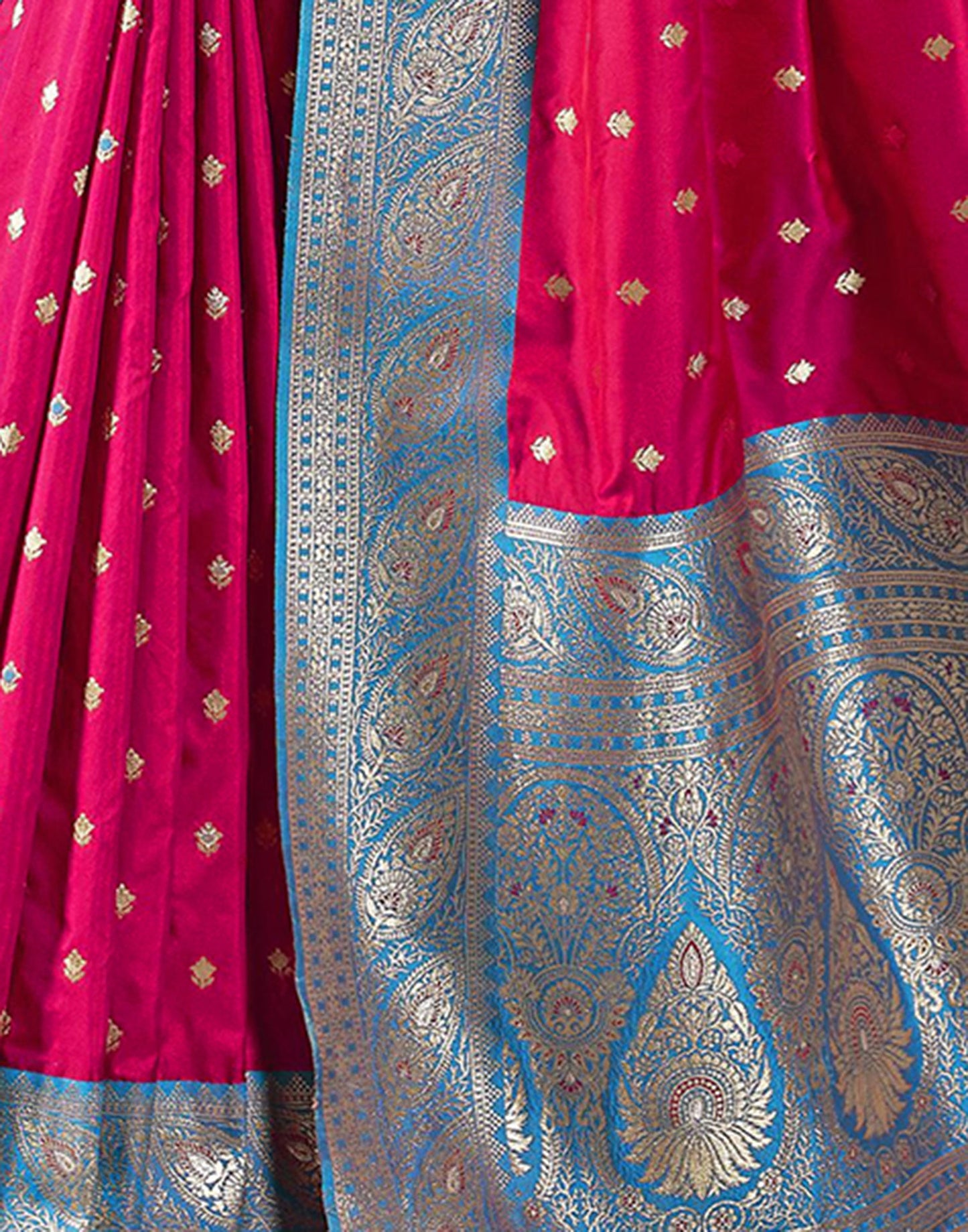 Rani Pink Silk Weaving Saree