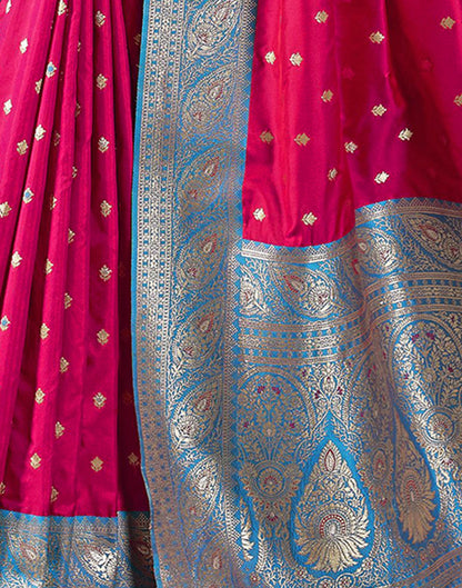 Rani Pink Silk Weaving Saree
