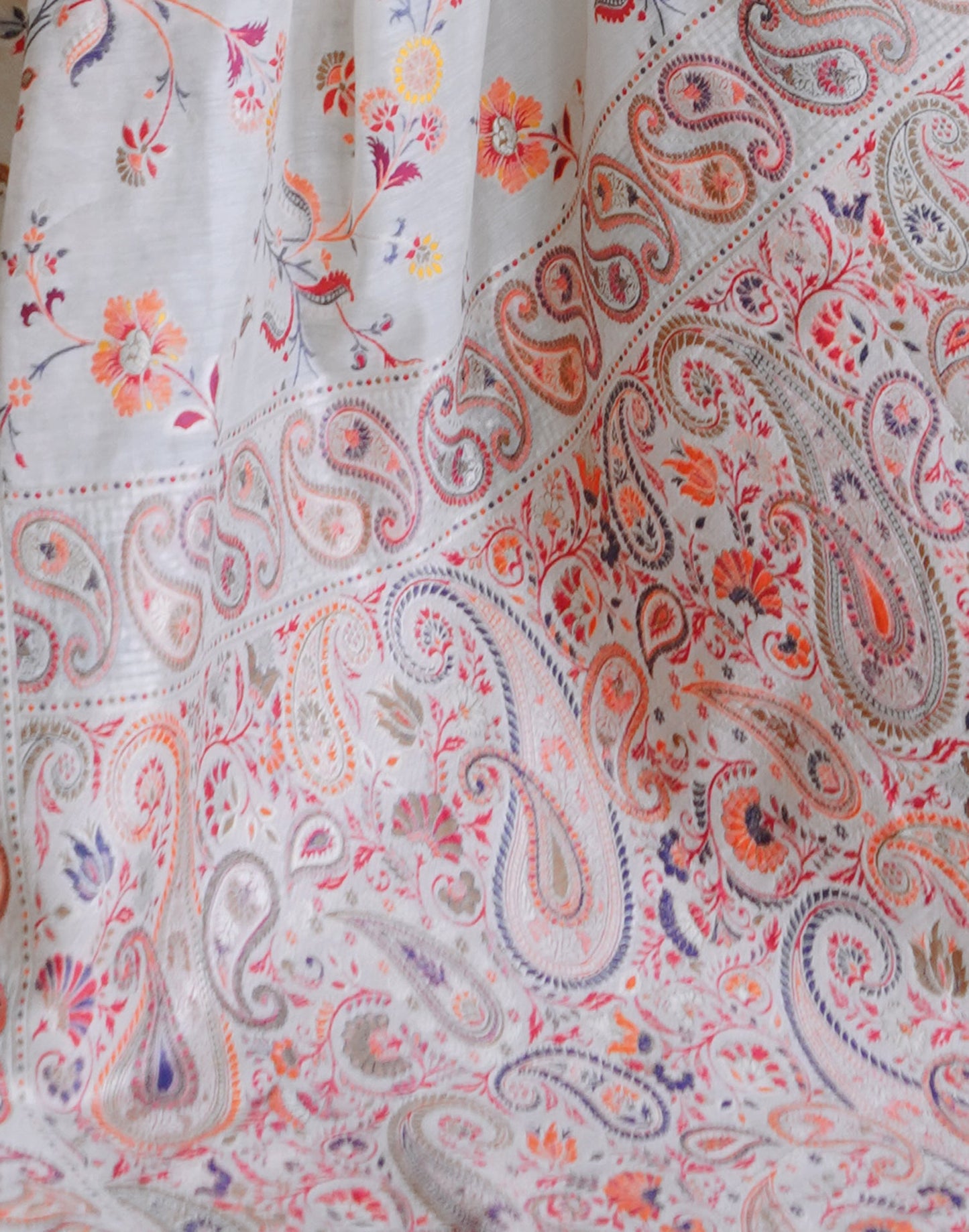 White Cotton Printed Saree