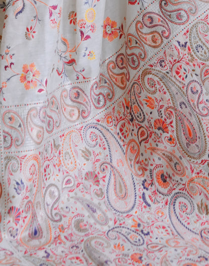 White Cotton Printed Saree