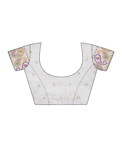 White Cotton Printed Saree