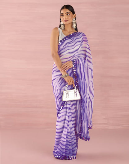 Purple Georgette Printed Saree