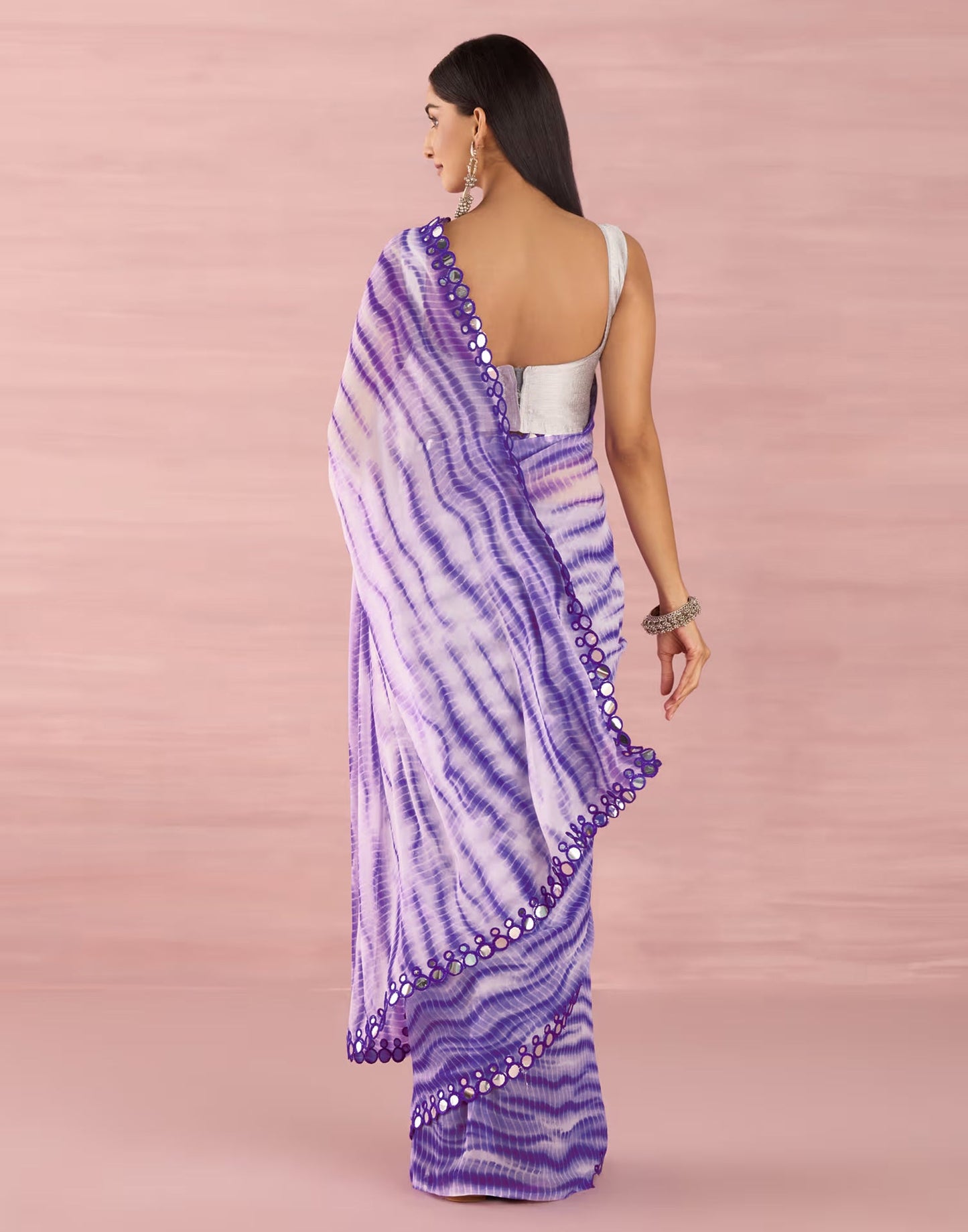 Purple Georgette Printed Saree