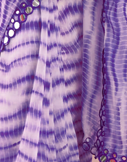 Purple Georgette Printed Saree
