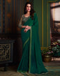 Bottle Green Satin Plain Saree