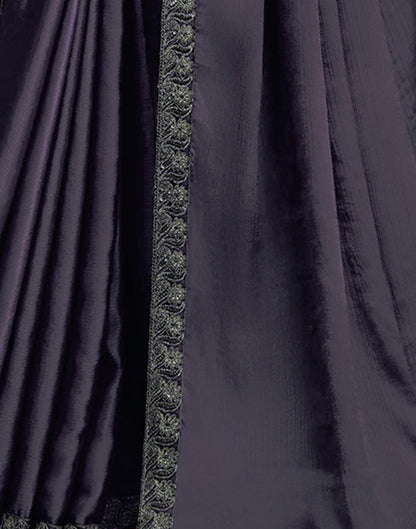 Grey Satin Plain Saree