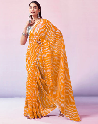 Turmeric Georgette Printed Saree
