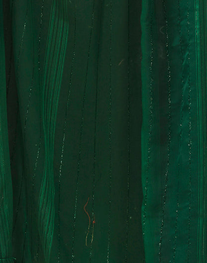 Bottle Green Georgette Plain Saree