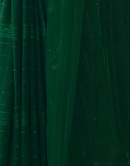 Dark Green Georgette Plain Saree