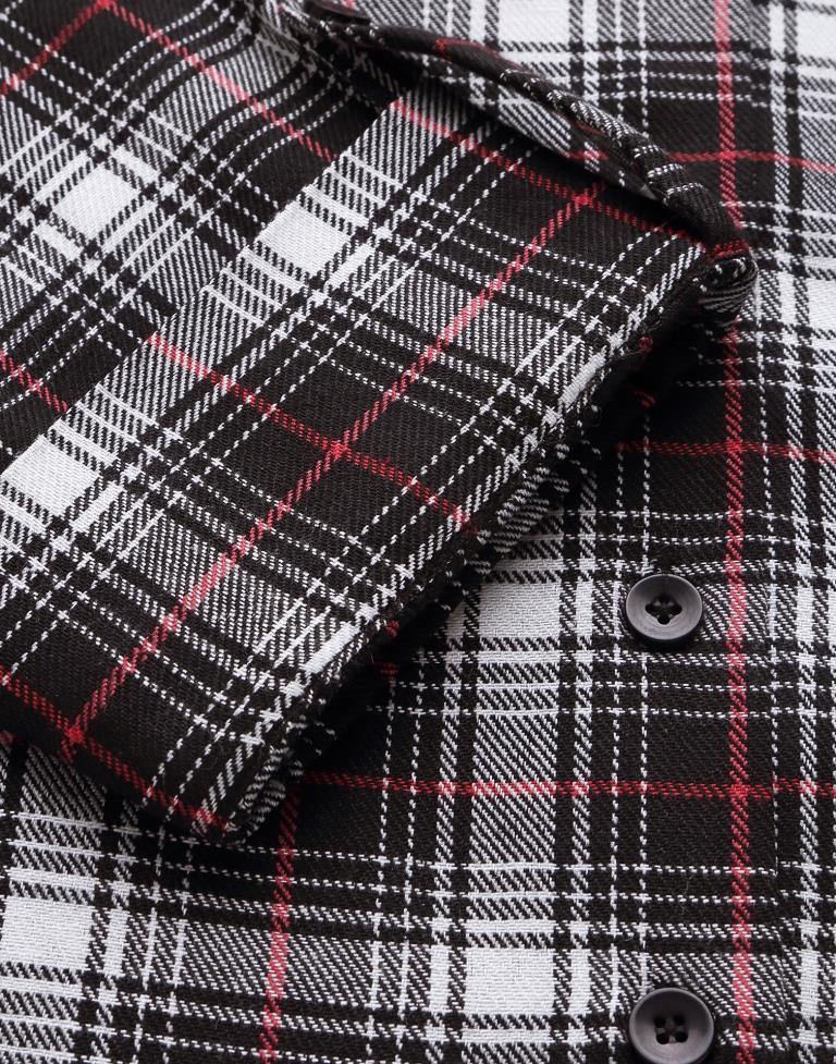 Black Cotton Checks Shirt | Sudathi