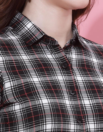 Black Cotton Checks Shirt | Sudathi