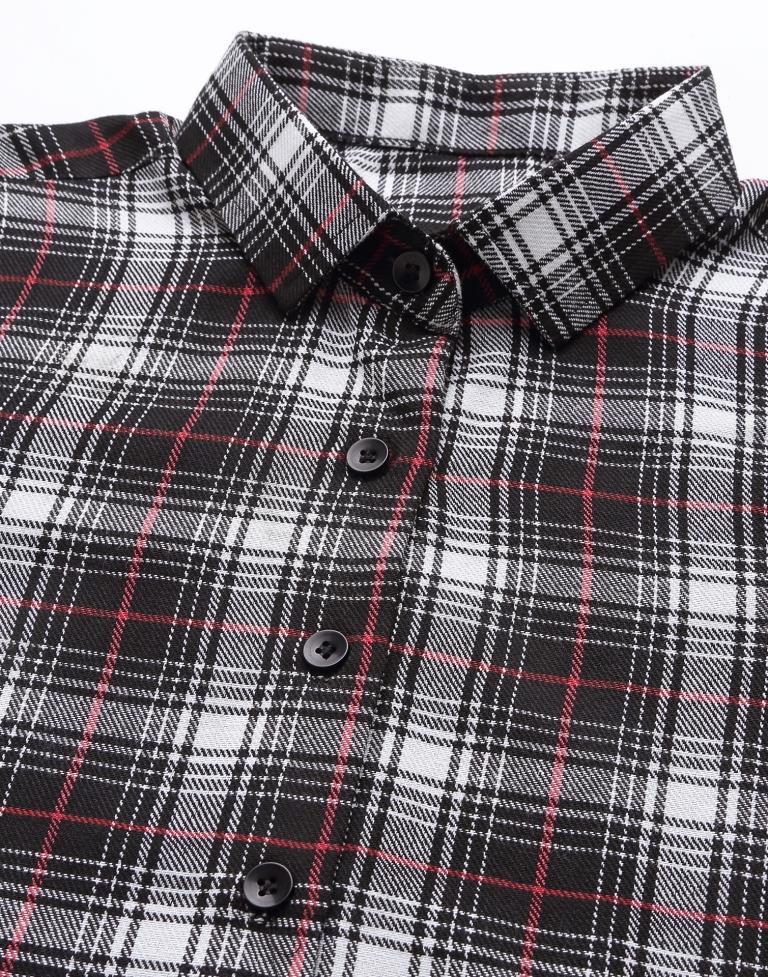 Black Cotton Checks Shirt | Sudathi