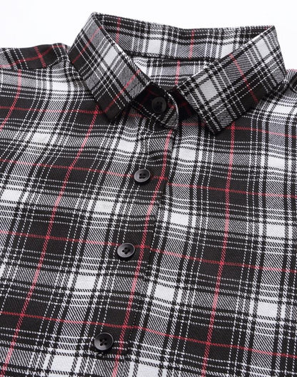 Black Cotton Checks Shirt | Sudathi