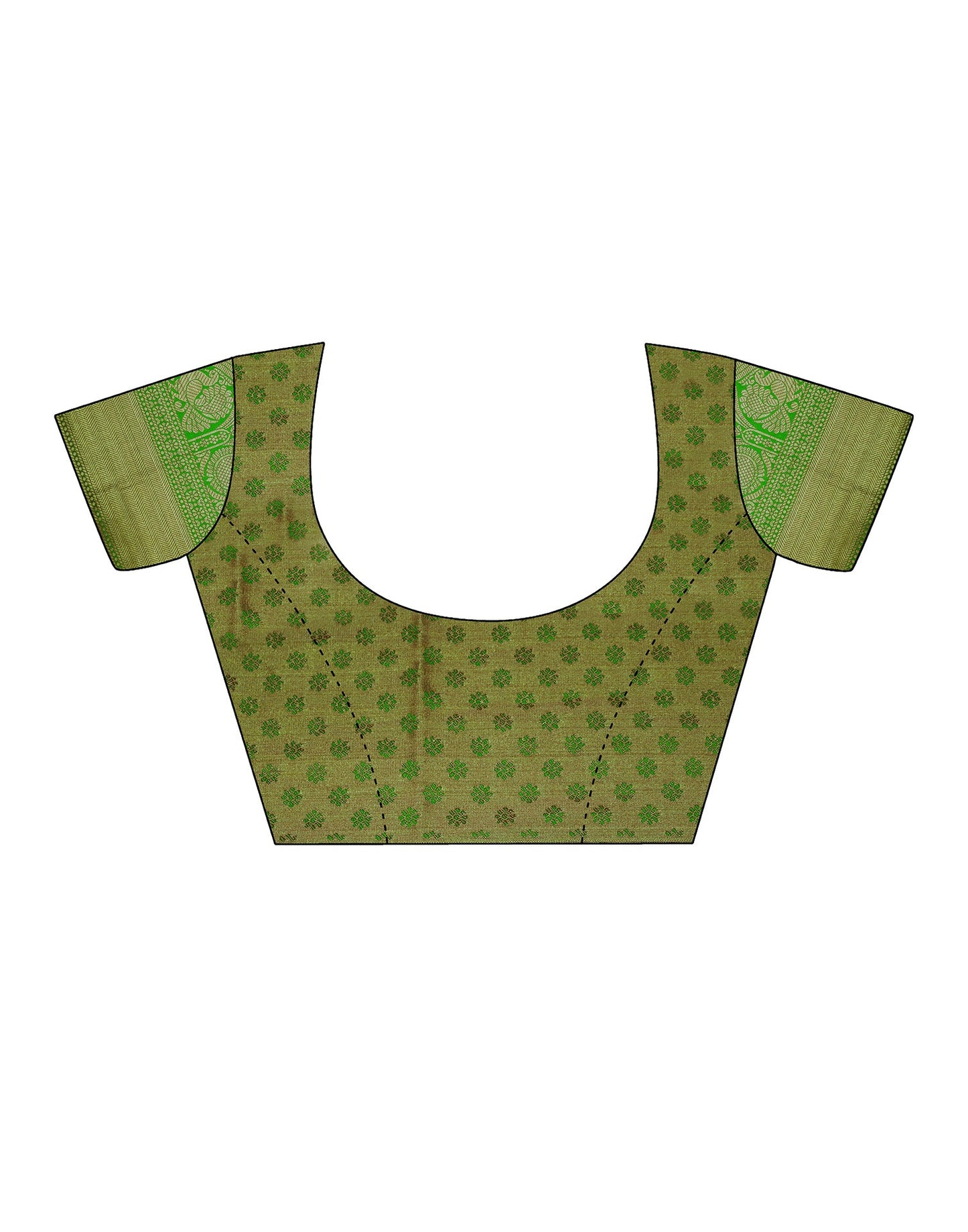 Gold & Light Green Silk Weaving Saree