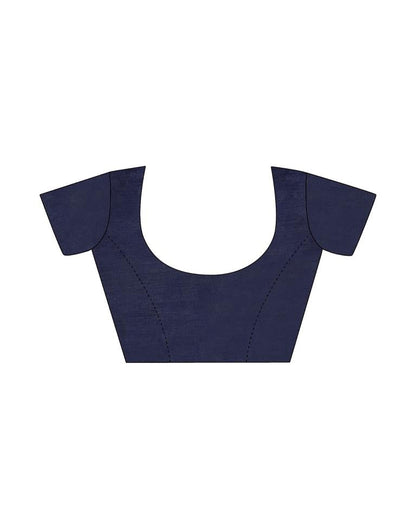 Navy Blue Georgette Plain Saree