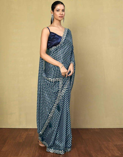Rama Silk Printed Saree