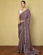 Dusty Maroon Silk Printed Saree