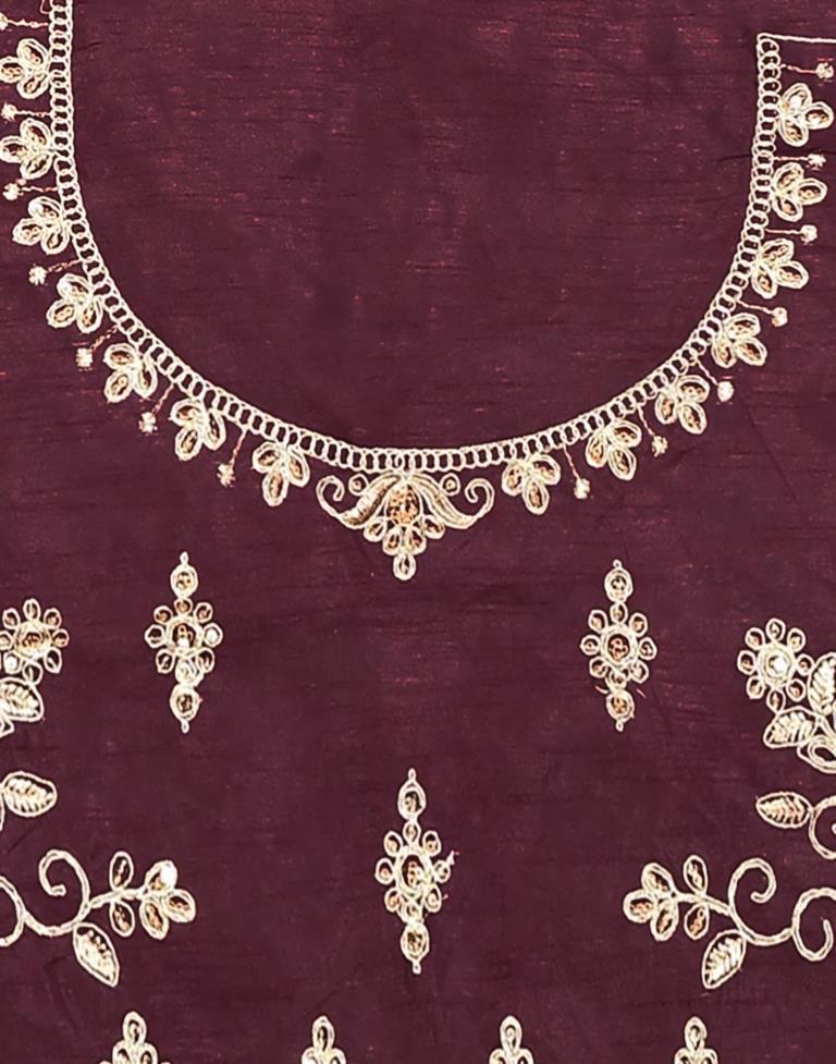 Maroon Georgette Plain Saree