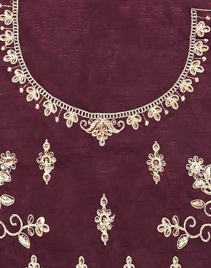 Maroon Georgette Plain Saree