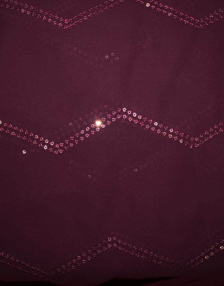 Maroon Georgette Plain Saree