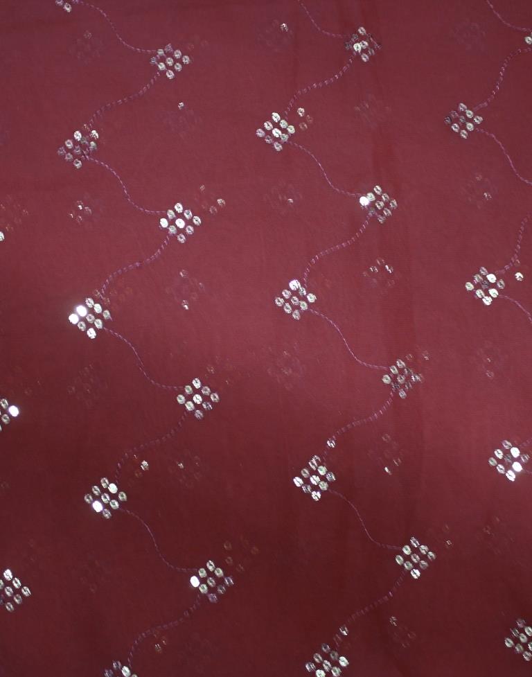 Maroon Georgette Plain Saree