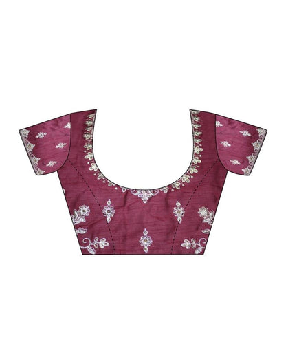 Maroon Georgette Plain Saree