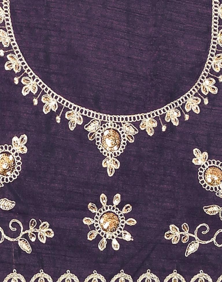 Deep Purple Georgette Plain Saree