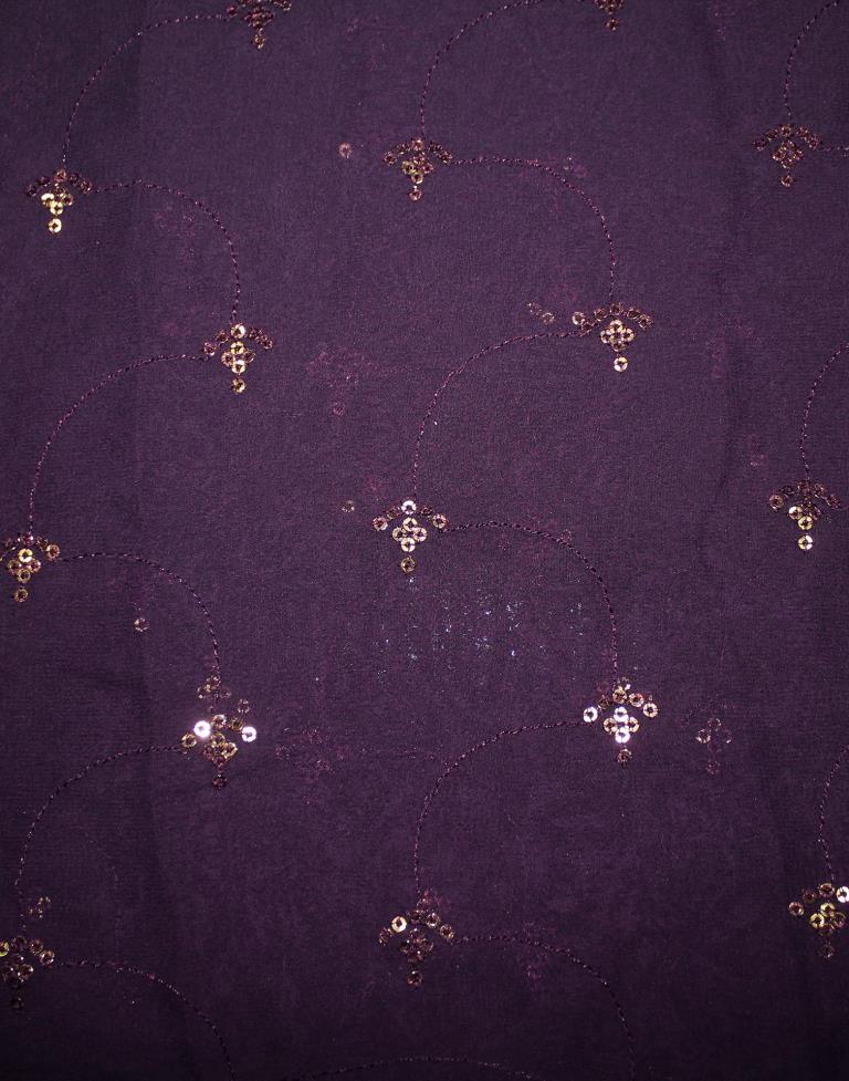 Deep Purple Georgette Plain Saree