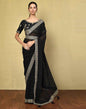 Black Georgette Plain Saree