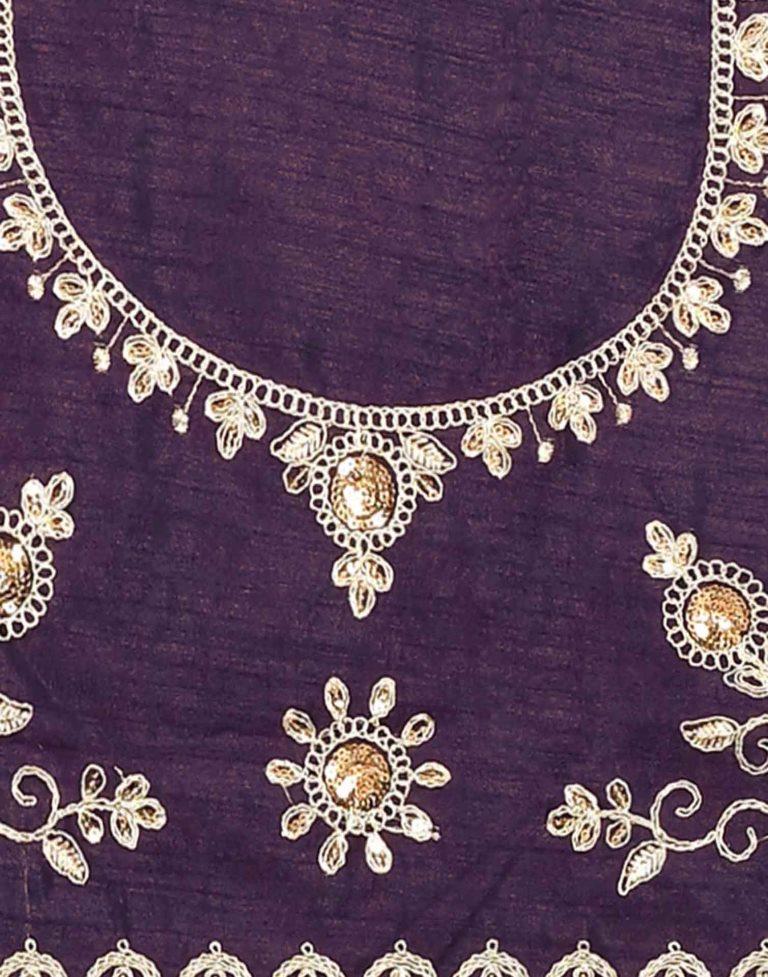 Deep Purple Georgette Plain Saree