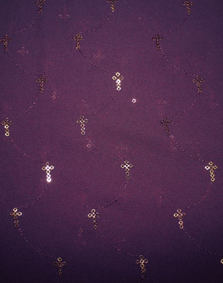 Deep Purple Georgette Plain Saree