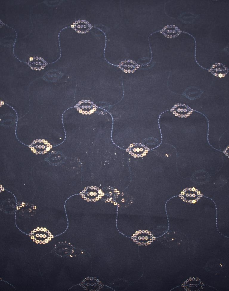 Navy Blue Georgette Plain Saree