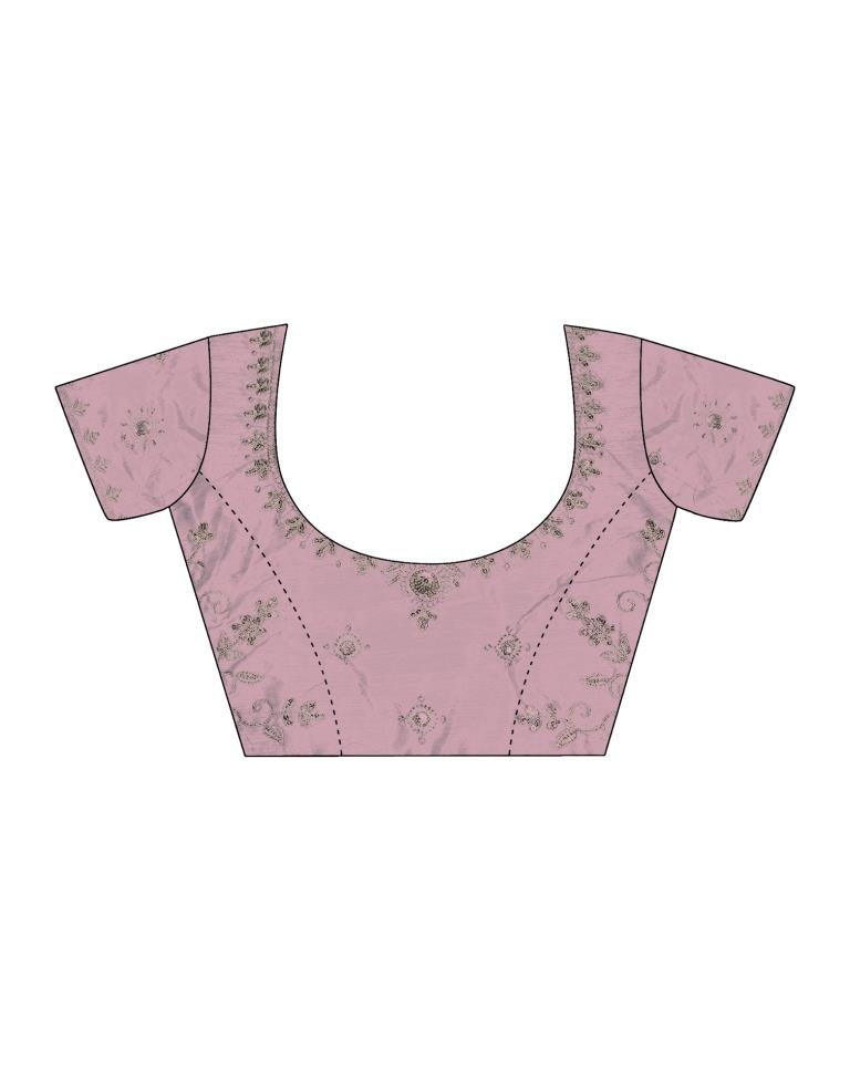 Light Pink Georgette Plain Saree