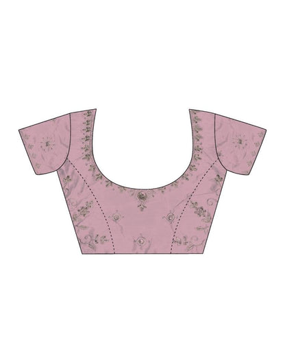 Light Pink Georgette Plain Saree