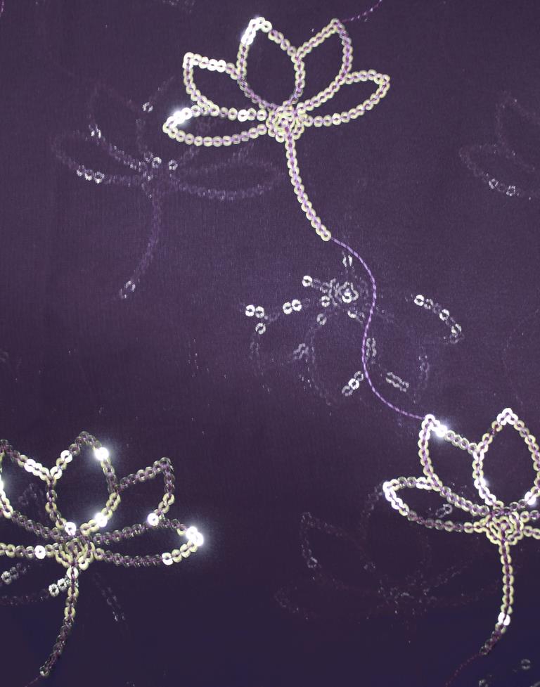 Deep Purple Georgette Plain Saree