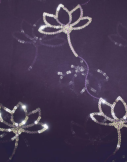 Deep Purple Georgette Plain Saree