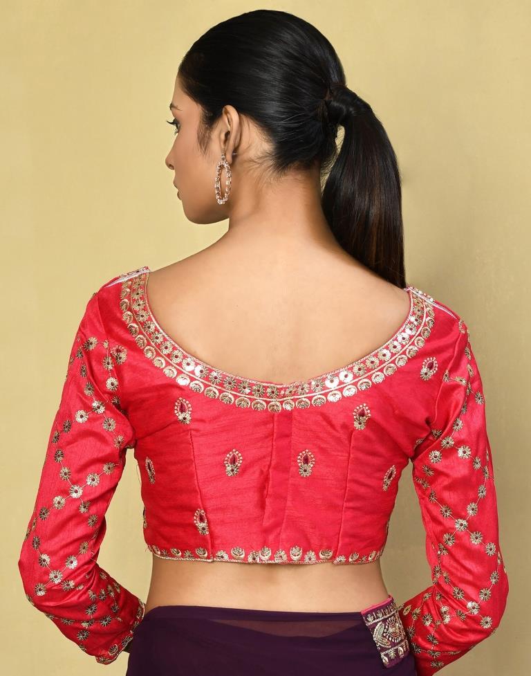 Deep Purple Georgette Plain Saree