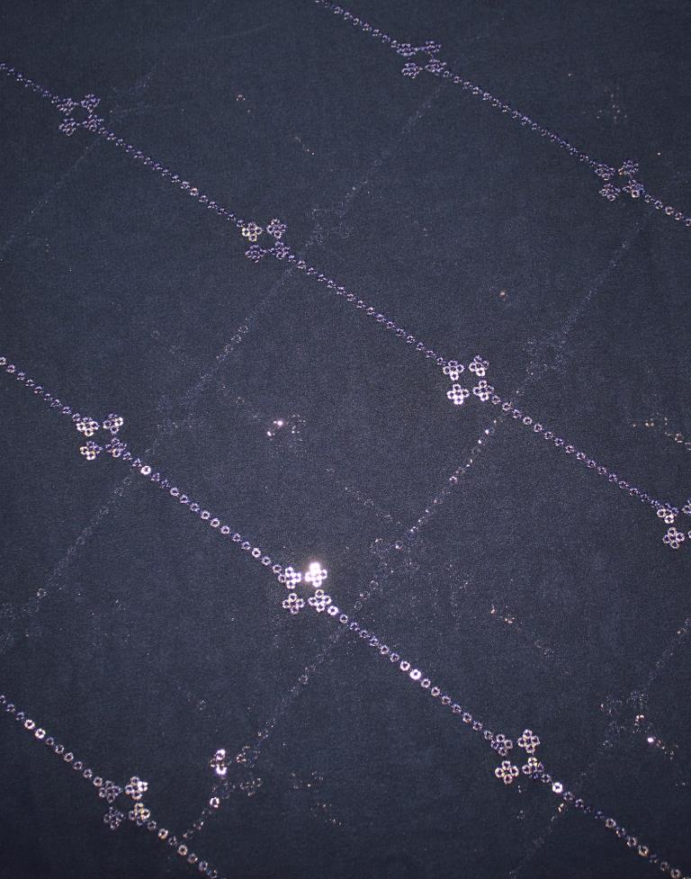 Navy Blue Georgette Plain Saree